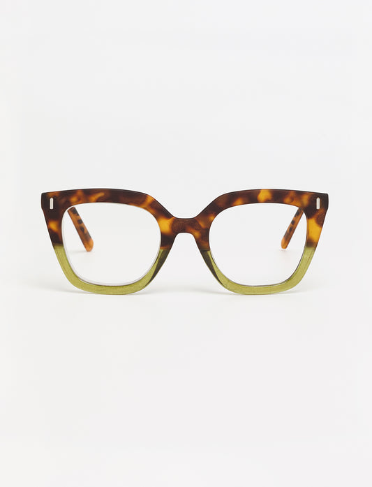 Gafas Puglia Bicolor Green Tortoise/Green frontal